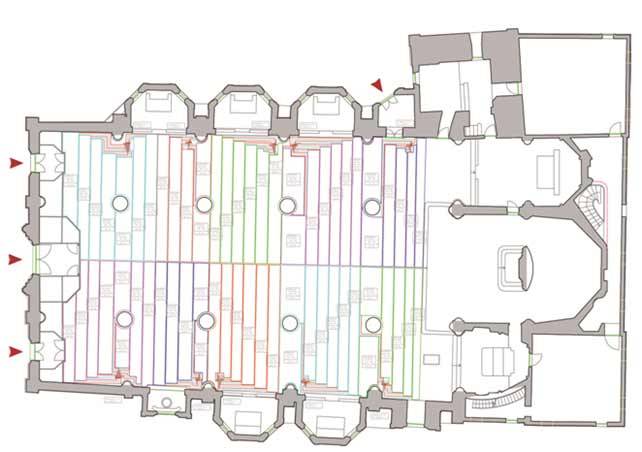 Progetto del sistema radiante a pavimento del Duomo di Pinerolo