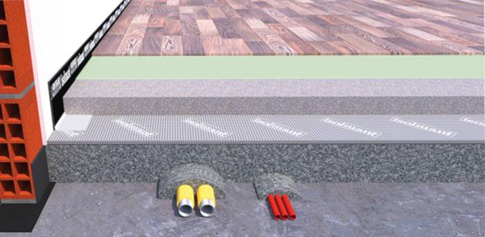 Stratigrafia sistema pavimento in caso di riqualificazione, posa nuovo strato di finitura su massetto esistente con isolamento acustico