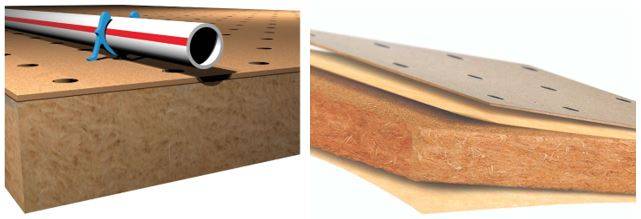 Sistema radiante in fibra di legno